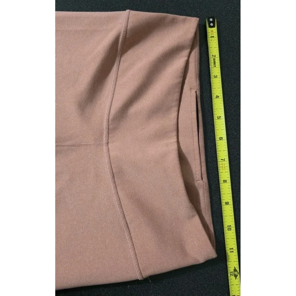 Nike One Dri-Fit Women S Dusty Peach Mid-Rise Crop Leggings Yoga Active Pant EUC